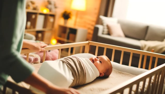 Baby swaddled 